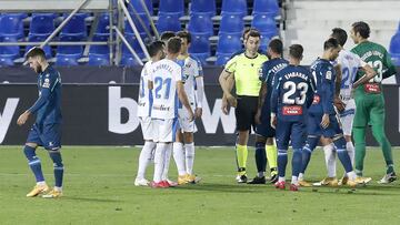 26/11/20 PARTIDO SEGUNDA DIVISION 
 LEGANES - ESPANYOL 
 TARJETA ROJA EXPULSION MIGUELON MU&Atilde;IZ RUIZ ARBITRO 