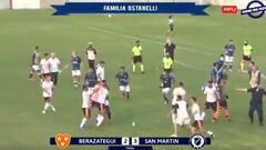 Batalla campal en la Primera C entre Berazategui y San Martín