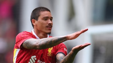 Soccer Football - Pre-Season Friendly - Preston North End v Liverpool - Deepdale, Preston, Britain - July 13, 2025 Liverpool's Darwin Nunez celebrates scoring their second goal Action Images via Reuters/Ed Sykes