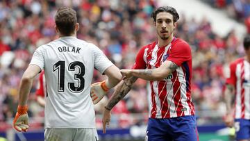 Vrsaljko y Oblak, durante un partido del Atlético.