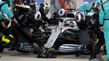 Formula One F1 - Russian Grand Prix - Sochi Autodrom, Sochi, Russia - September 29, 2019 Mercedes' Lewis Hamilton is seen in the pit. Yuri Kochetkov/Pool via REUTERS