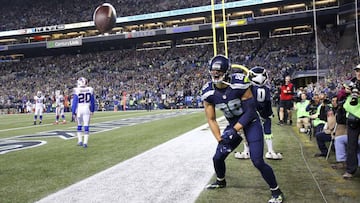 SEATTLE, WA - NOVEMBER 07: Tight end Jimmy Graham #88 of the Seattle Seahawks celebrates after scoring against the Buffalo Bills at CenturyLink Field on November 7, 2016 in Seattle, Washington. Otto Greule Jr/Getty Images/AFP
== FOR NEWSPAPERS, INTERNET, TELCOS & TELEVISION USE ONLY ==