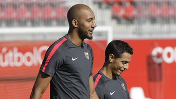 Nzonzi en el entrenamiento. 