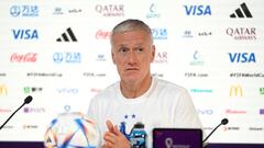 DOHA, QATAR - NOVEMBER 21: Didier Deschamps, Head Coach of France, speaks during the France Press Conference at Main Media Centre on November 21, 2022 in Doha, Qatar. (Photo by Michael Regan - FIFA/FIFA via Getty Images)