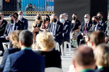 Los ex presidentes del Gobierno, Mariano Rajoy, José Luis Rodríguez Zapatero y José María Aznar.