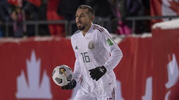 Héctor Herrera, se la Selección de Mexico, durante el partido Canadá vs México, correspondiente a la Clasificacion de la CONCACAF camino a la Copa Mundial de la FIFA Qatar 2022, en el Estadio de la Mancomunidad, el 16 de Noviembre de 2021.