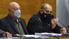 El golfista argentino &Aacute;ngel &quot;El Pato&quot; Cabrera, junto a su abbogado Carlos Hairabedian, en el juicio por delitos de violencia de g&eacute;nero.
