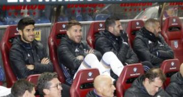 Marco Asensio, Sergio Ramos, Kiko Casilla y Benzema.