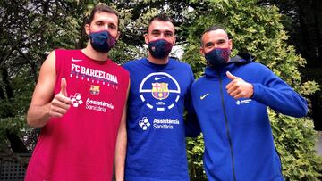 Nikola Mirotic, Pierre Oriola y Adam Hanga, el trío de capitanes del Barça 2020-2021.