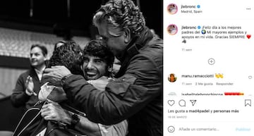 Un post de Juan Lebr&oacute;n en Instagram celebrando una victoria junto a su familia.