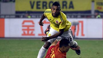 Miguel Ángel Borja en un amistoso ante China