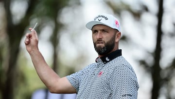AMDEP3884. CIUDAD DE MÉXICO (MÉXICO), 17/04/2026.- El español Jon Rahm del equipo Legion XIII reacciona este viernes, durante la segunda ronda del LIV Golf en el Club de Golf Chapultepec en Ciudad de México (México). EFE/José Méndez
