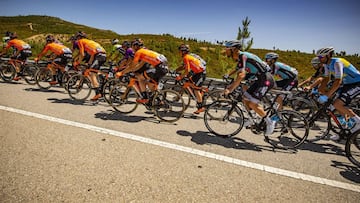 Los ciclistas del Euskaltel-Euskadi, durante una etapa de la Volta a Portugal 2021.