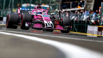 El piloto mexicano de la nueva escudería Racing Point Force India saldrá en cuarto lugar en el Gran Premio de Bélgica