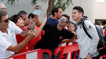 James, en el viaje del Real Madrid a Son Moix.