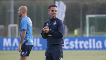 Borja Jiménez en un entrenamiento con el Deportivo.