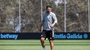 Nolito, durante un entrenamiento del Celta en la ciudad deportiva del club vigués.