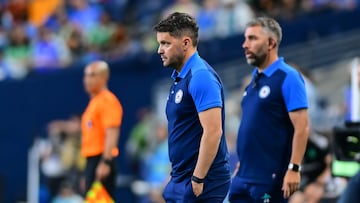 Nicolas Larcamon head coach of Cruz Azul during the match between Cruz Azul and Seattle Sounders as part of Phase One of the Leagues Cup 2025 at Lumen Field Stadium on July 31, 2024 in Seattle, Washington, United States.