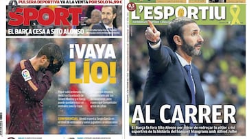 Portadas de los diarios Sport y L&#039;Esportiu del d&iacute;a 6 de febrero de 2018.