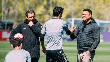 Sergio González y Ronaldo, entrenador y presidente del Real Valladolid.