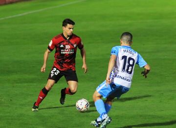 Djouhara, en un partido ante el Málaga con el Mirandés.