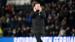 El entrenador del Derby County, Wayne Rooney, durante un partido.