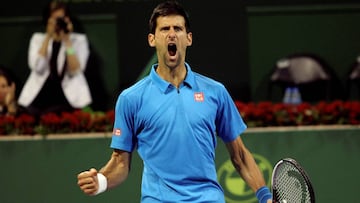 Tennis - Qatar Open - Men's singles final - Andy Murray of Britain v Novak Djokovic of Serbia - Doha, Qatar - 7/1/2017 - Djokovic reacts. REUTERS/Naseem Zeitoon