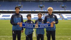 Los cuatro jóvenes japoneses que entrenarán con la cantera del Deportivo.
