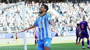 Pablo Chavarría, celebrando su gol al Cartagena.