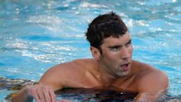 Michael Phelps, tras acabar s&eacute;ptimo en la final de los 100 metros libres en Irvine.