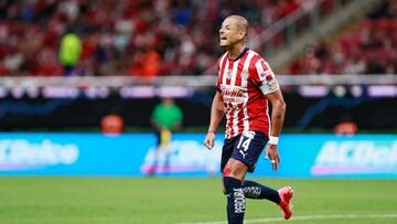 Javier -Chicharito- Hernandez of Guadalajara during the 1st round match between Guadalajara and Toluca as part of the Torneo Apertura 2024 Liga MX at Akron Stadium on July 06, 2024 in Guadalajara, Jalisco, Mexico.