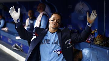 TORONTO, ON - MAY 16: Matt Chapman #26 of the Toronto Blue Jays celebrates after hitting a home run in the second inning against the Seattle Mariners at Rogers Centre on May 16, 2022 in Toronto, Ontario, Canada.