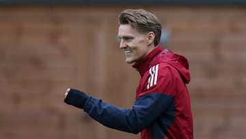Soccer Football - UEFA Champions League - Arsenal Training - Arsenal Training Centre, London Colney, Britain - April 28, 2026 Arsenal's Martin Odegaard during training Action Images via Reuters/Matthew Childs