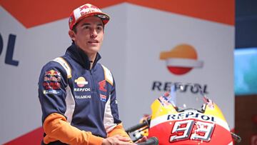 Rider Marc Marquez  at the Press Conference at the Repsol Campus in Madrid, Tuesday October 8, 2019