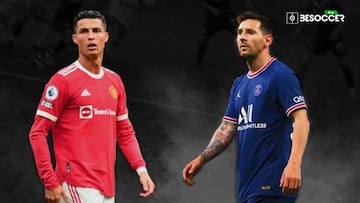 Cristiano Ronaldo y Leo Messi, jugadores de Manchester United y Paris Saint-Germain.