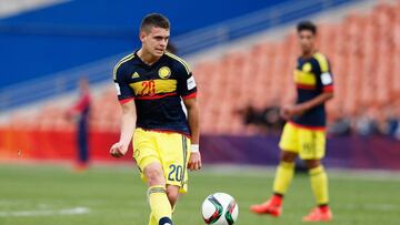 Rafael Santos Borr&eacute; durante un partido con la Selecci&oacute;n Colombia Sub 20.