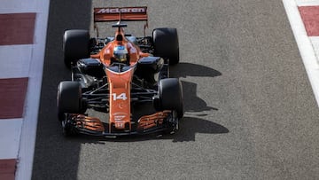 Fernando Alonso con el McLaren-Honda en Abu Dhabi.