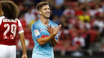 Vietto celebra el gol al Arsenal.