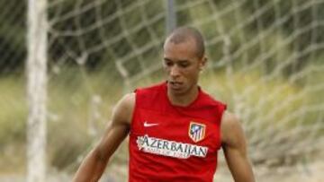 Miranda durante un entrenamiento del Atlético de Madrid.
