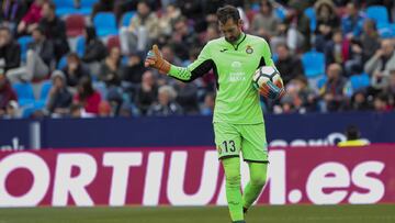 Diego López, portero del Espanyol, durante un partido de LaLiga.