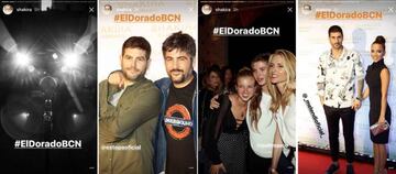 Cartel de la presentación de "El Dorado" en Barcelona y algunos de sus invitados: Estopa, Judit Mascó y Melendi