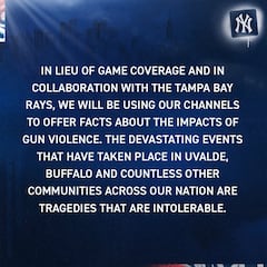 New York Yankees y Tampa Bay Rays ignoran el juego para conversar sobre la violencia armada
