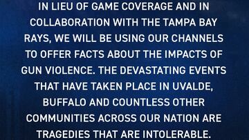 Los Yankees utilizaron sus redes sociales para compartir datos sobre la violencia armada en Estados Unidos