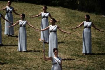 El perfecto ensayo del encendido de la llama olímpica