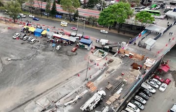 Así lucen los estacionamientos en las obras de remodelación.