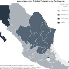 Mapa, muertes y casos de coronavirus en México por estados hoy 10 de diciembre