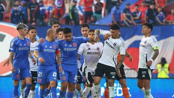 Futbol, Universidad de Chile vs Colo Colo
Fecha 7, Liga de Primera 2025
El jugador de Universidad de Chile Marcelo Diaz, izquierda, discute contra Esteban Pavez de Colo Colo durante un partido de primera division disputado en el estadio Nacional en Santiago, Chile.
12/07/2025
Jonnathan Oyarzun/Photosport
Football, Universidad de Chile vs Colo Colo
7th turn, First Division League 2025
Universidad de Chile player Marcelo Diaz, left, discuss against Esteban Pavez of Colo Colo during a first division match at the Nacional stadium in Santiago, Chile.
12/07/2025
Jonnathan Oyarzun/Photosport
