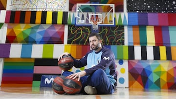 Javi Zamora, entrenador del Movistar Estudiantes, posa para AS en el polideportivo Antonio Magari&ntilde;os.