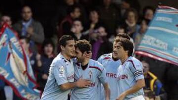 <b>EL ARTILLERO CELESTE. </b>Trashorras ya suma seis goles. A su lado, Cellerino, que no se ha estrenado.