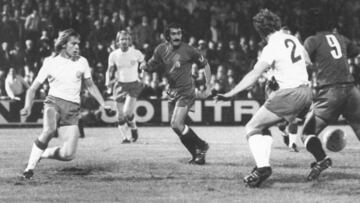 Imagen del último partido oficial de España en barcelona (1975).